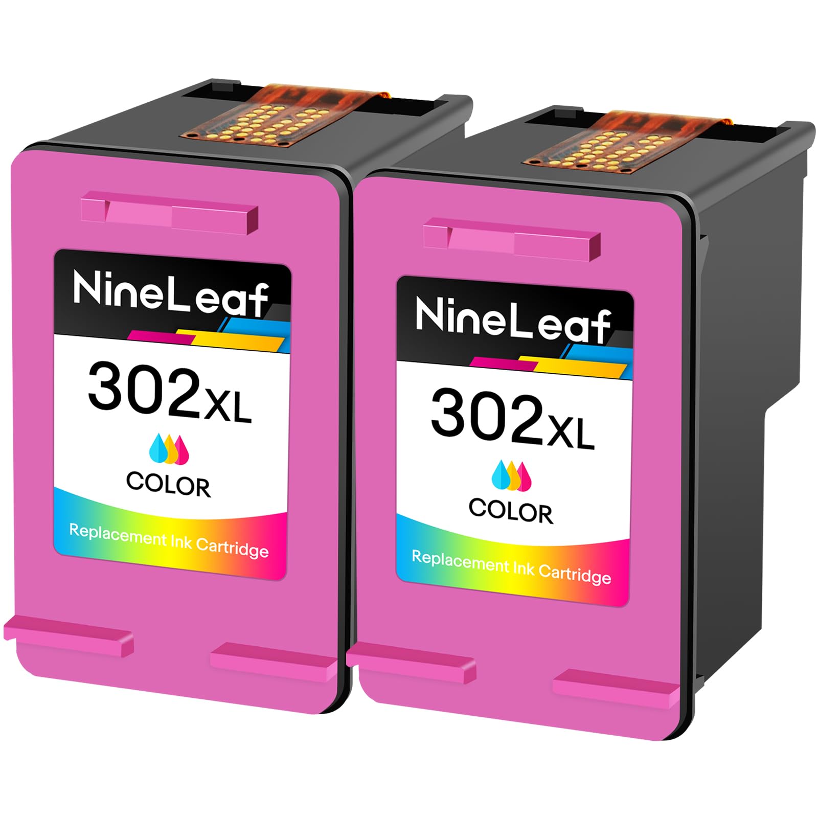 NineLeaf 302XL High Yield Ink Cartridge Combo Pack Remanufactured for HP 302 XL Cartridge for Envy 4502 4520 4521 4522 4524 4527 Deskjet 3630 3632 3634 Officejet 3830 3835 5230 3831, 1 Black 1 Colour