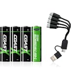 Amazon.com: Coast AAA USB-C Rechargeable Batteries, ZITHION-X