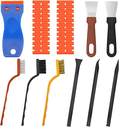 Omsscun 19Pcs Plastic Scraper Set Non Scratch Oven Scraper Brushes