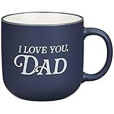 Christian Art Gifts Large Ceramic Microwave/Dishwasher Safe Coffee & Tea Mug for Fathers: I Love that You're My Dad Encouraging Bible Verse, Non-toxic, Lead-free Cup for Men, Navy Blue & White, 14 oz.
