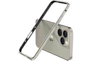 AOPNN New Aluminum Frame Metal Bumper Frame Slim Hard Case Cover for iPhone16 ProMax, Metal Frame Armor with Soft Inner Bumper, Raised Edge Protection(Gray Titanium, for iPhone16 Pro Max)