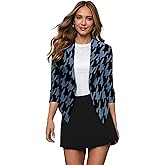 Hybrid & Company Women's Casual Work Office Blazer Jacket Open Front Shawl with 3/4 Scrunch Sleeves