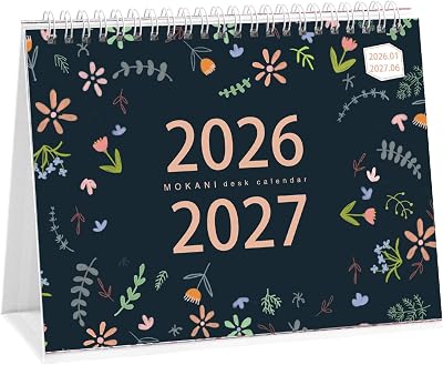 MOKANI Desk Calendar 2026-2027 18 Months 10x8.25 Standing Desk Calendar