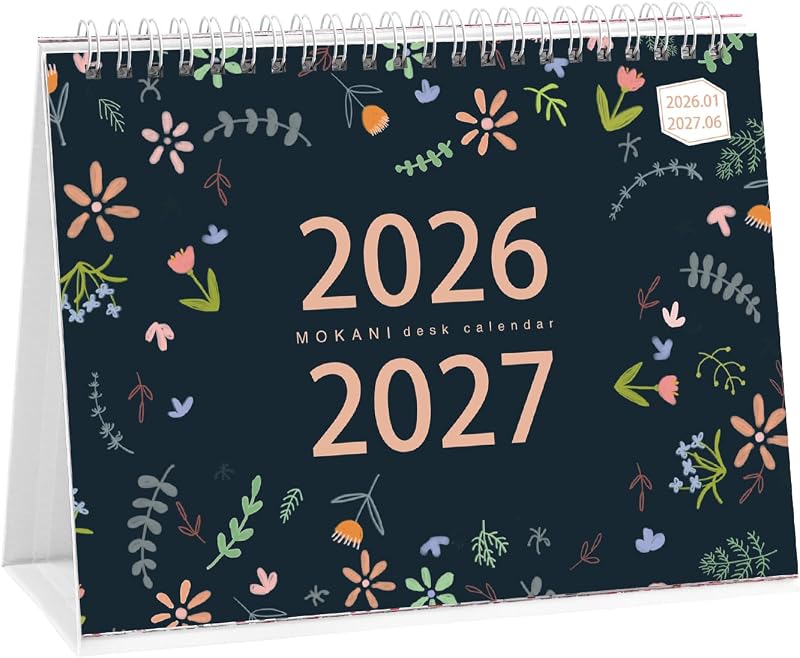MOKANI Desk Calendar 2026-2027 18 Months 10x8.25 Standing Desk Calendar