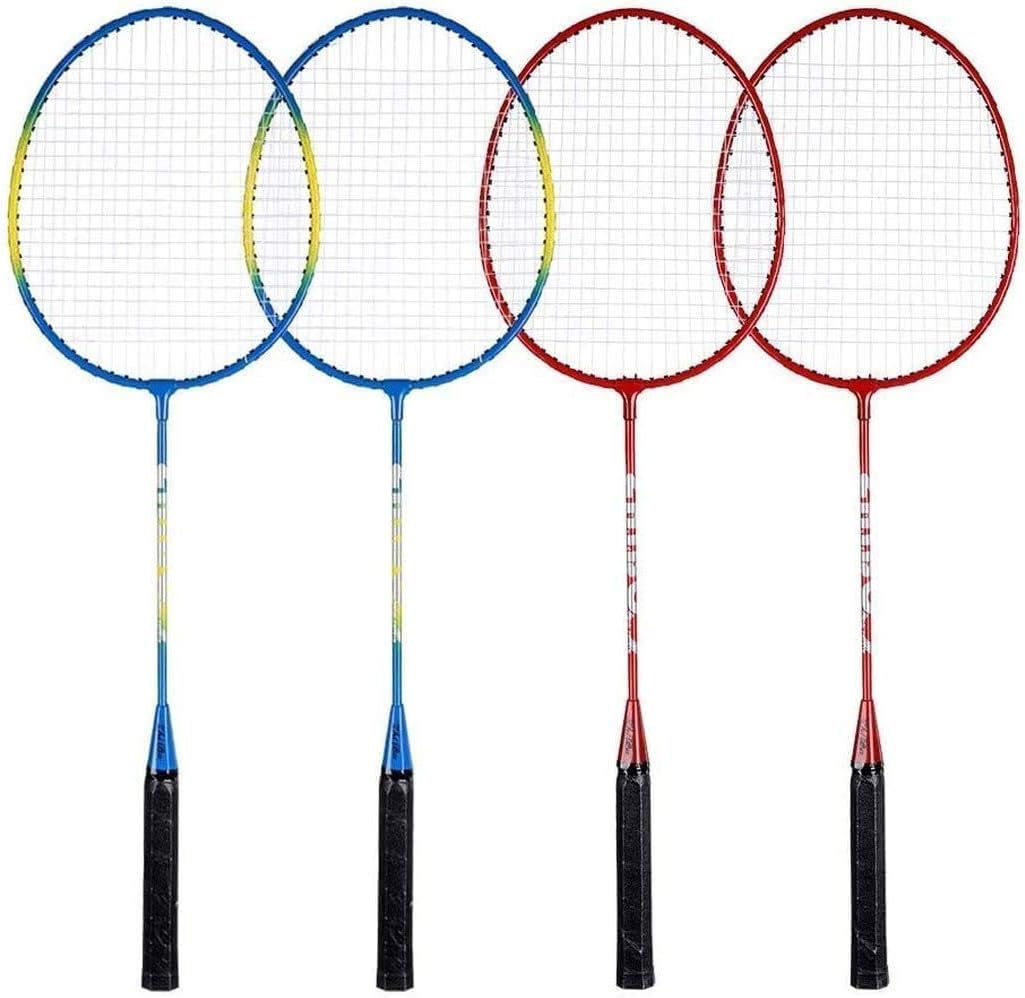 ZZICEN Kids Badminton Set - Toddler Toy Badminton Set for Kids - Includes 2 Kids Badminton Rackets（Blue） : Sports & Outdoors