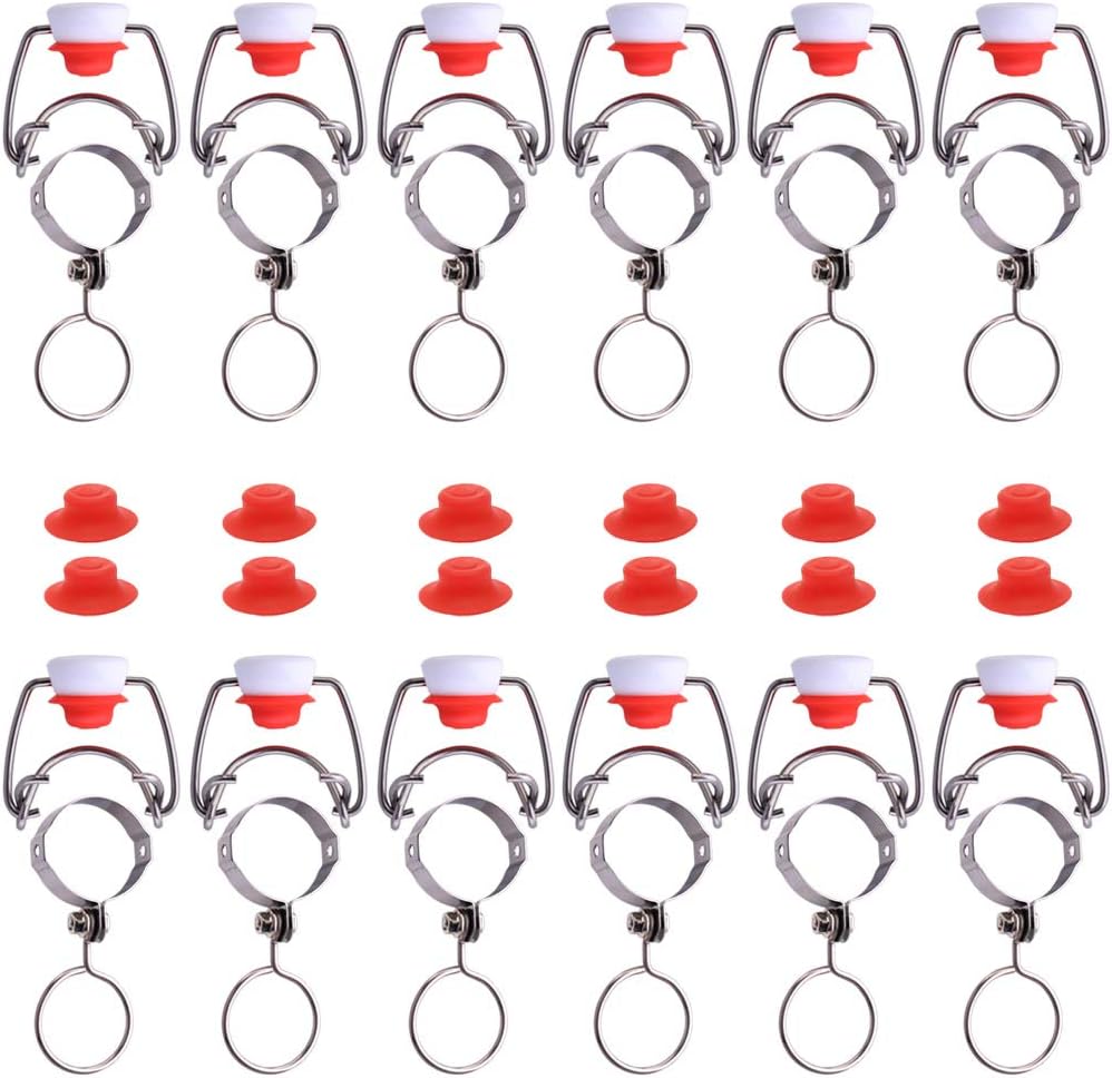 Tastebar 12pcs Swing Top Bottle Caps and 12pcs Silicone