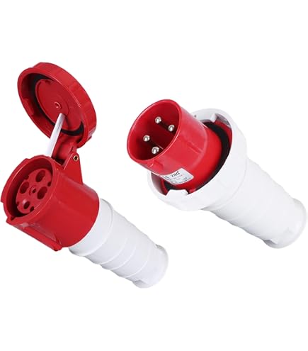 Blue 3 Pin 16A / 32A 230V Industrial Plug & Socket (Male/Female) 2P+E Connector
