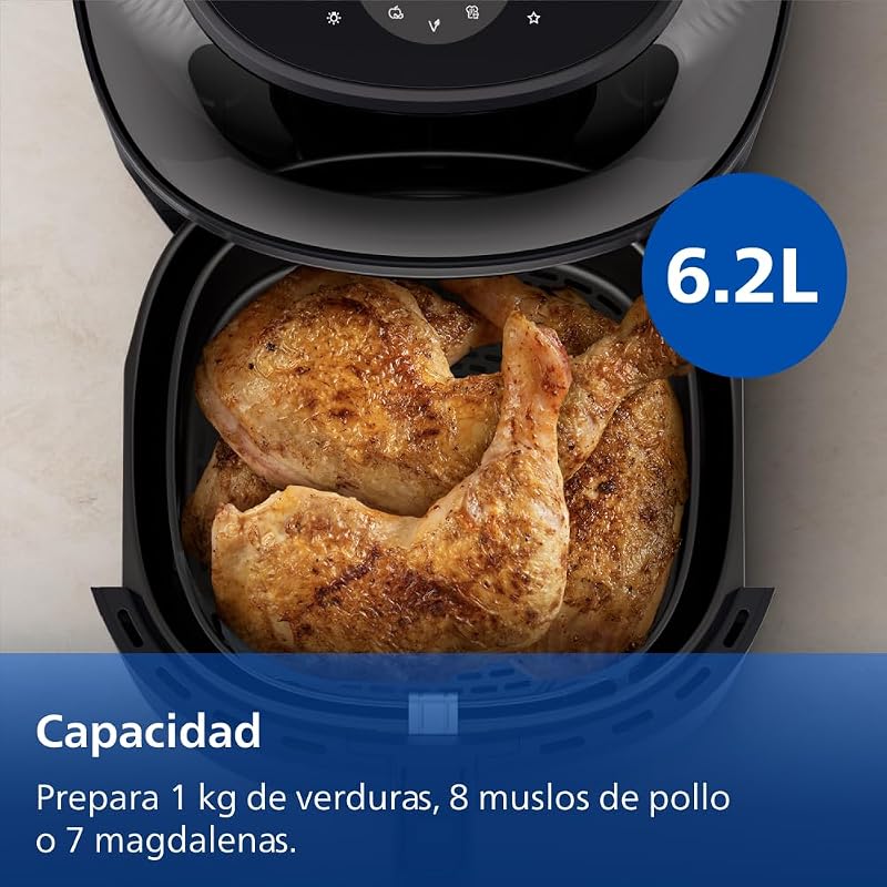 3000 Airfryer - Freidora de Aire 6,2L, 16 en 1, Táctil, Negro