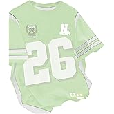 RoseSeek Girl's Jersey Shirts Color Block Number Graphic Tees Short Sleeve Crew Neck Sports T Shirt