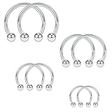 SCERRING 8PCS 16G Stainless Steel Nose Septum