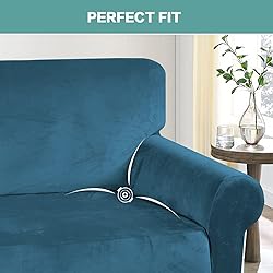 Turquoize Stretch Velvet Chair Cover Sofa Chair