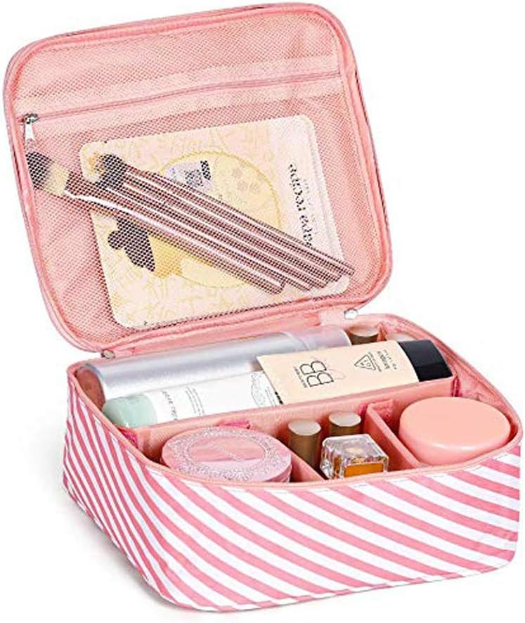 KNOWTEQ Travel Cosmetic Makeup Bag Organizer Portable Multipurpose Toiletry Storage Bag for Cosmetics, Makeup, Jewellry, Household grooming kit With Adjustable Compartment for Women & Men