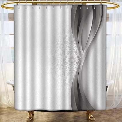 Amazon Com Anhounine Silver Shower Curtain Collection By Wavy