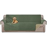 HOMERILLA Reversible Oversized Large Couch Cover for Dogs Water Resistant Washable Pets Furniture Protector Sofa Cover with Elastic Straps (Oversized Sofa 78", Army Green/Khaki)
