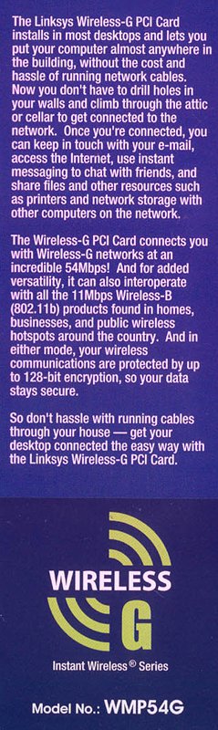 Cisco-Linksys WMP54G Wireless-G PCI Adapter