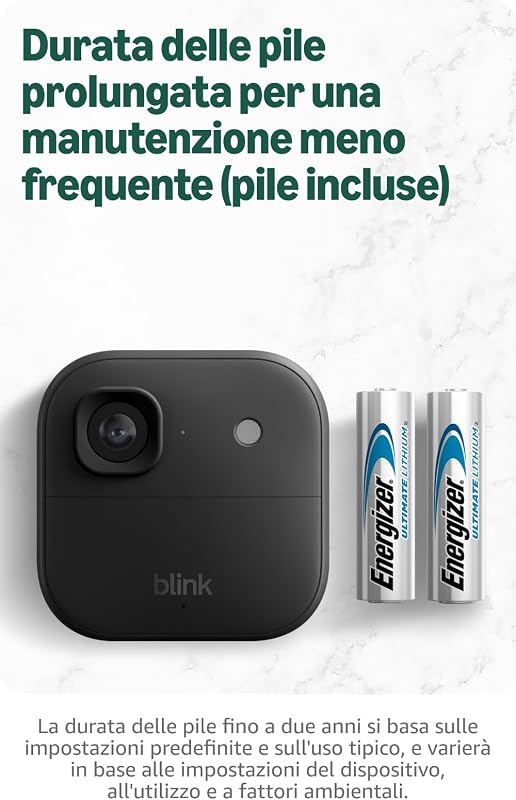 Videocamera esterna 2K+ Blink (ultimo modello) — videocamera di sicurezza smart senza fili, risoluzione video 2K, modulo di sincronizzazione di base non incluso - Solo videocamera supplementare, nero