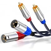 Tisino RCA to XLR Cable, 2 RCA to 2 XLR Male HiFi Cord,4N OFC, 3.3FT/1m | 2 RCA to 2 XLR Male Stereo Audio Interconnect Cable for Mixer/Microphone/Amplifier, Gold-Plated 20AWG OFC Patch Lead Cord
