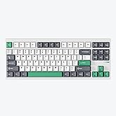 MCHOSE GX87 Lite Wireless Mechanical Keyboard TKL 80% Gaming Keyboard Creamy QMK/VIA CNC Aluminum USB-C/BT5.0/2.4Ghz 8000mAh Battery Custom Hot Swappable RGB Backlit for Windows/Mac/PC Green&White