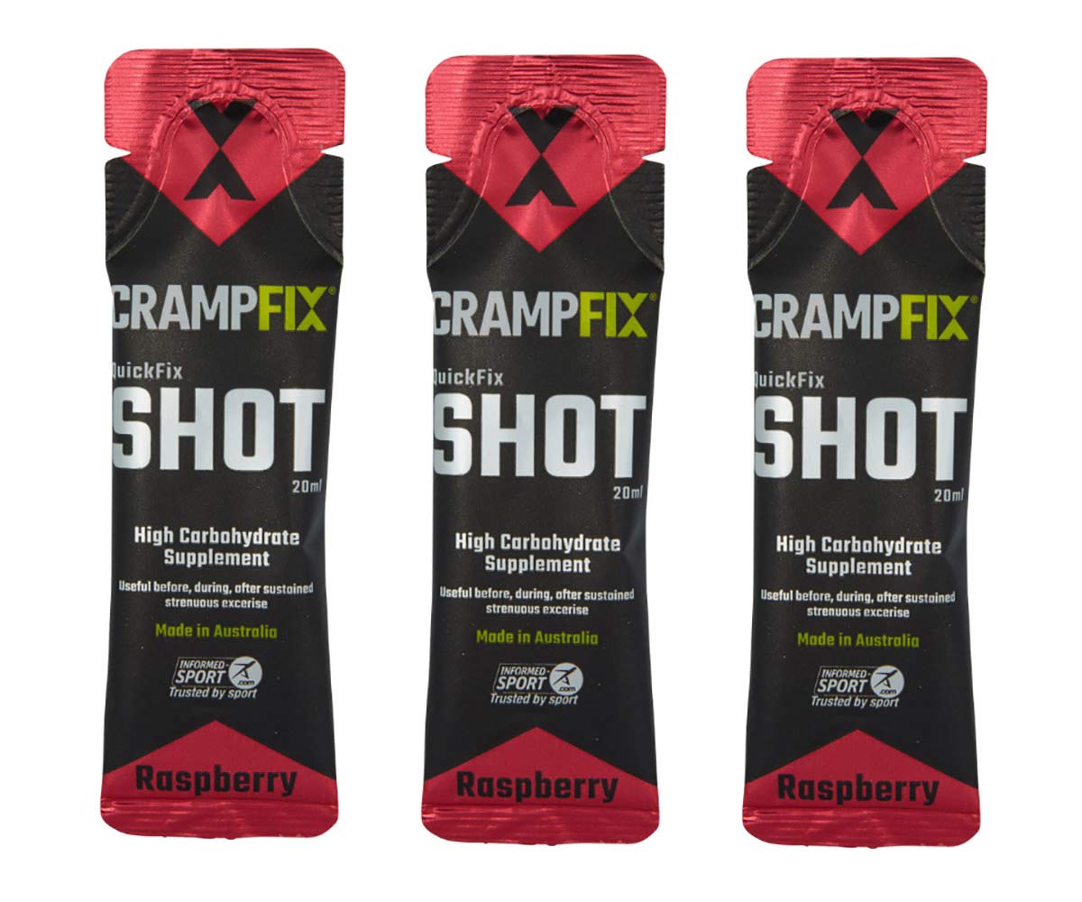 Crampfix QuickFix Shot Sachets - Fast & Effective Relief from Muscle Cramp (3 x 20ml Packets) (Raspberry)
