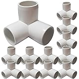 12Pack 3-Way PVC Fittings,1" Elbow Pipe Fittings