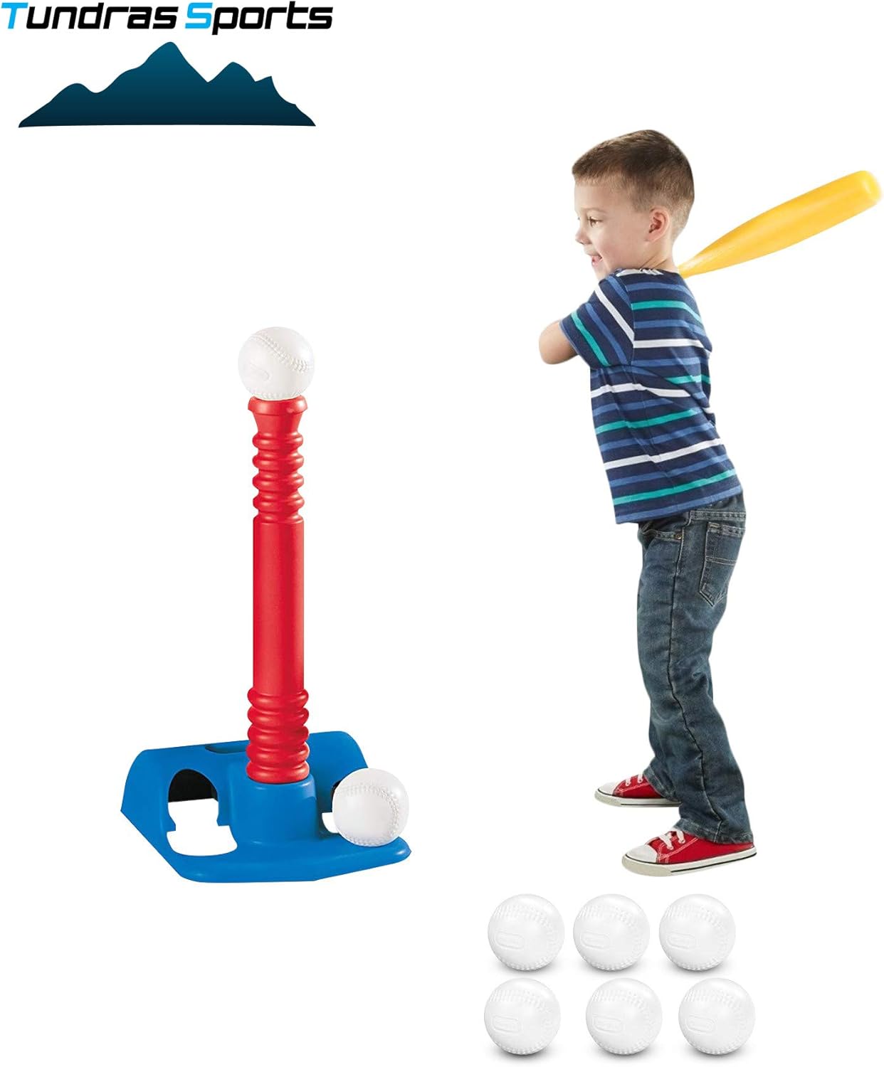 T-ball Set / Kids Tee Ball - With 8 Balls - Baseball Toy - Batting Tee - Develops and Improves Baseball, Softball, Wiffle Ball Skills for Boy's and Girl's - Children / Toddlers Ages 1-12: Toys & Games