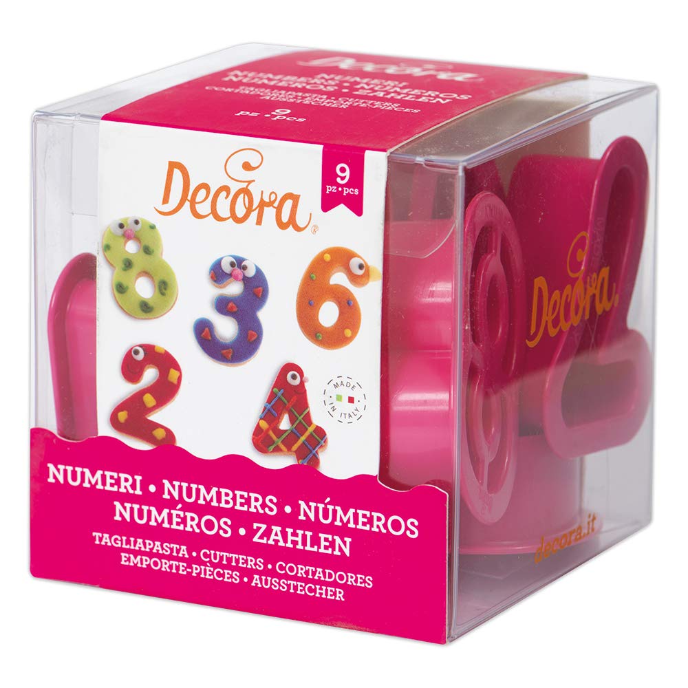 Decora 255080 Cookie Cutters Numbers Kit, Pink, 5,2 X 2,2 CM