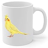 Yellow Cockatiel Angel Wings Memorial Coffee Mug