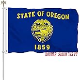 Oregon State Flag 3x5 Outdoor Double Sided Heavy Duty 100% Polyester with 2 Brass Grommets for Outdoor Indoor Wall