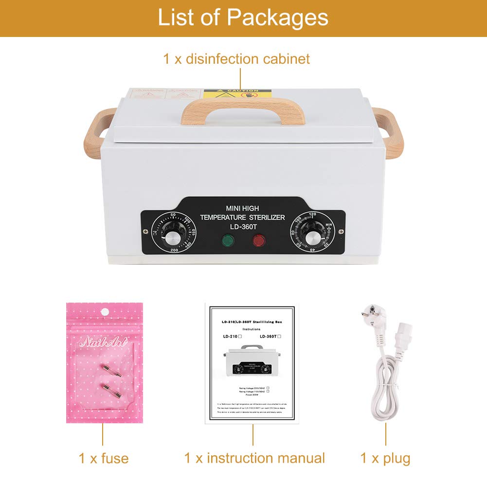 200℃ High Temperature Disinfection Box Cabinet, Dry Heat Disinfection Machine, For Manicure Makeup Tattoo Tools For Salon Spa Barber Shops(US Plug): Beauty