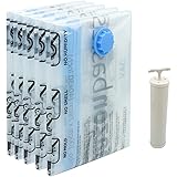 Amazon Basics Vacuum Compression Storage Bags with Hand Pump - Large, 5-Pack