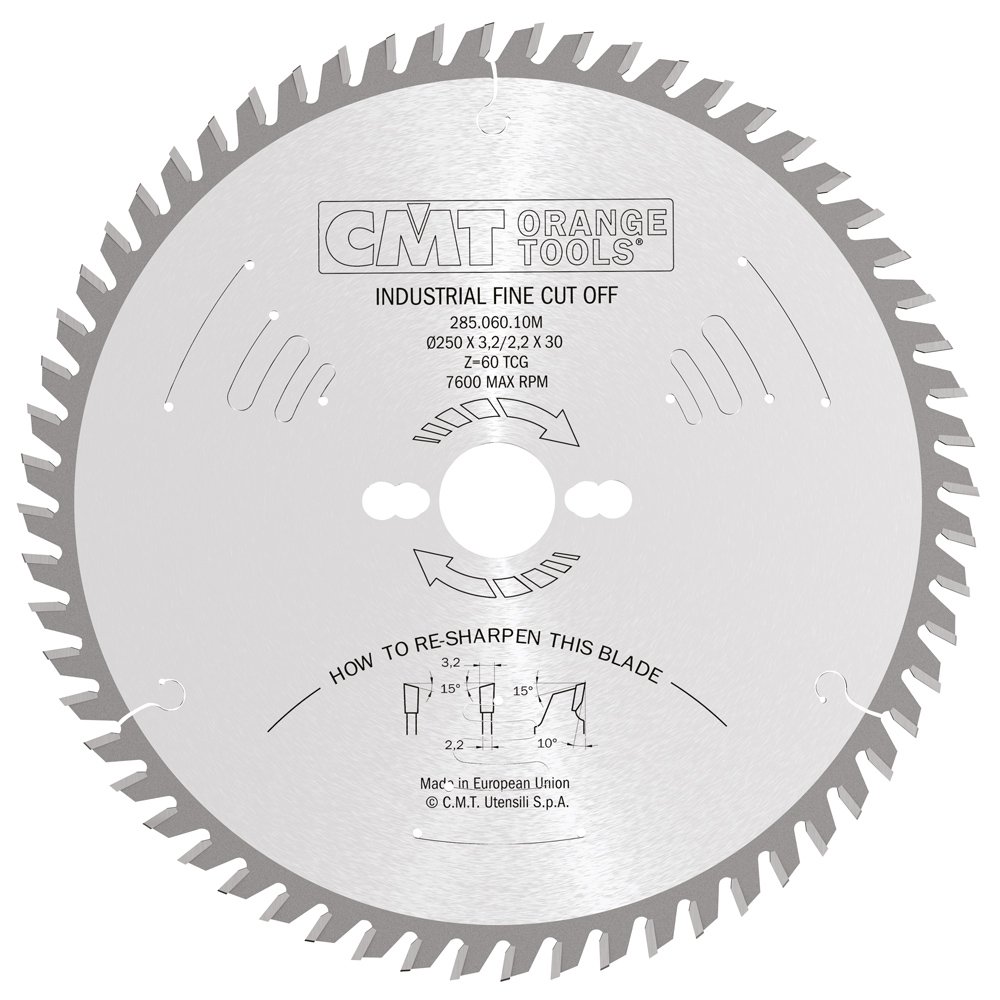 CMT 285.060.10 Crosscut & Finishing Blade Z-60 D-250 B-30 K-3.2 P-2.2