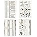 Inifty Temporary Tattoos Body Art Stickers Waterproof Shiny Jewelry High Gloss Shimmer Designs in Gold, Silver, Black & Blue Turquoise (12 Sheets Gold & Silver)