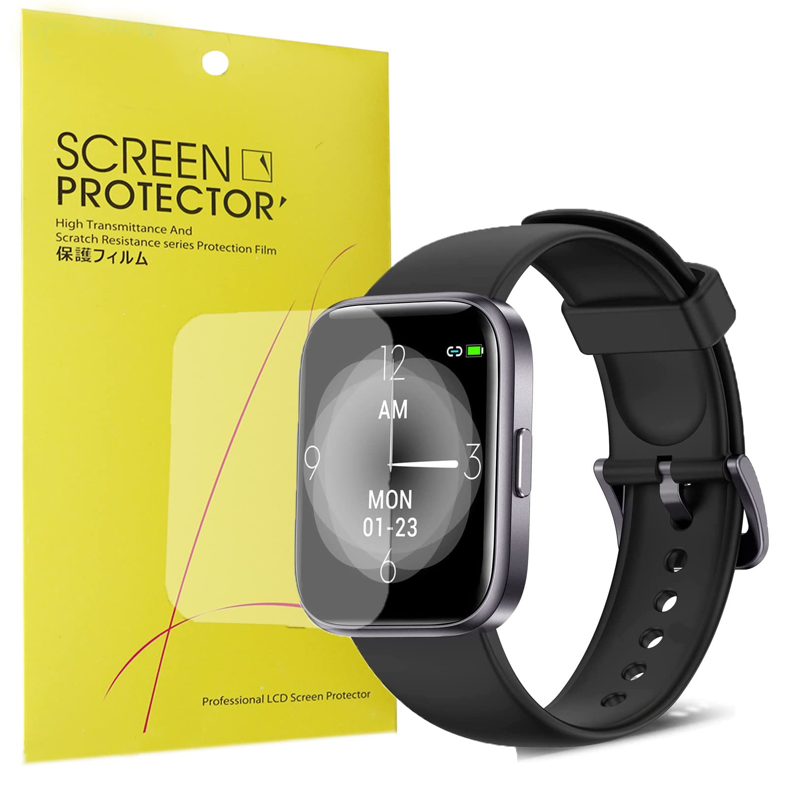 Blueshaweu Compatible for AcclaFit Smart Watch Screen Protector, [6 Pack] Full Coverage TPU Clear Film Compatible with AcclaFit X1 1.7'' Smart Watch (6 pack)