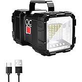 LED Spotlight Flashlight,Rechargeable Flashlight 4000LM 10000mAh High-Powered Spotlight Flashlight Searchlight Camping 3+4 Lights Modes LED Handheld Flashlight Waterproof with Output as a Power Bank