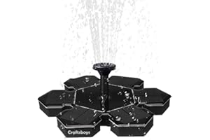 Craftsboys Solar Fountain - Work On Cloudy Days - Upgrade Plastic Panel Solar Bird Bath Fountain, Hummingbird Water Feature P