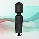 BitOffun Personal Back Massager - Handheld Waterproof &amp; Rechargeable Massager - 20 Speeds 8 Patterns Vibration Massage - Perfect for Travel Relaxation, Relieves Back, Legs Muscles (Black)