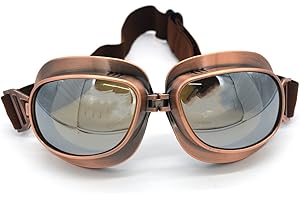 evomosa Motorcycle Goggles Vintage Pilot Goggles Retro Motocross Goggle Outdoor Eyewear Sports Glasses for Half Helmet