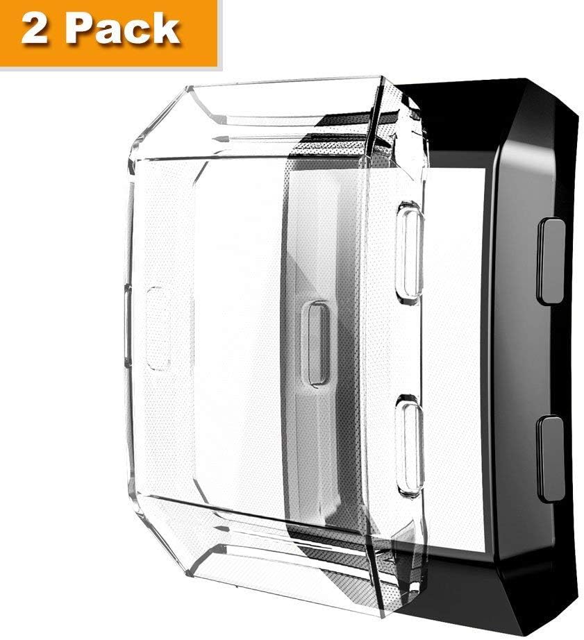[2-Pack] Fitbit Ionic Screen Protector Case, JZK Scratch-Resistant Flexible Lightweight Plated TPU Fullbody Protective…