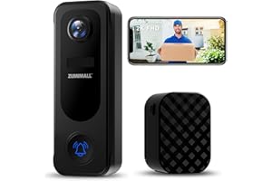 ZUMIMALL Doorbell Camera Wireless 2K, Video Doorbell with Chime, 2 Way Audio, Voice Changer, 30s Voice Message, Anti-Theft, AI Detection, Cloud Storage, 2.4Ghz WiFi, Battery Powered, Work with Alexa