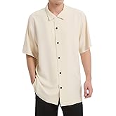 LUXSTITCH Men's Silk Shirts Short Sleeve Button Down Casual Tropical Holiday Hawaiian Shirts