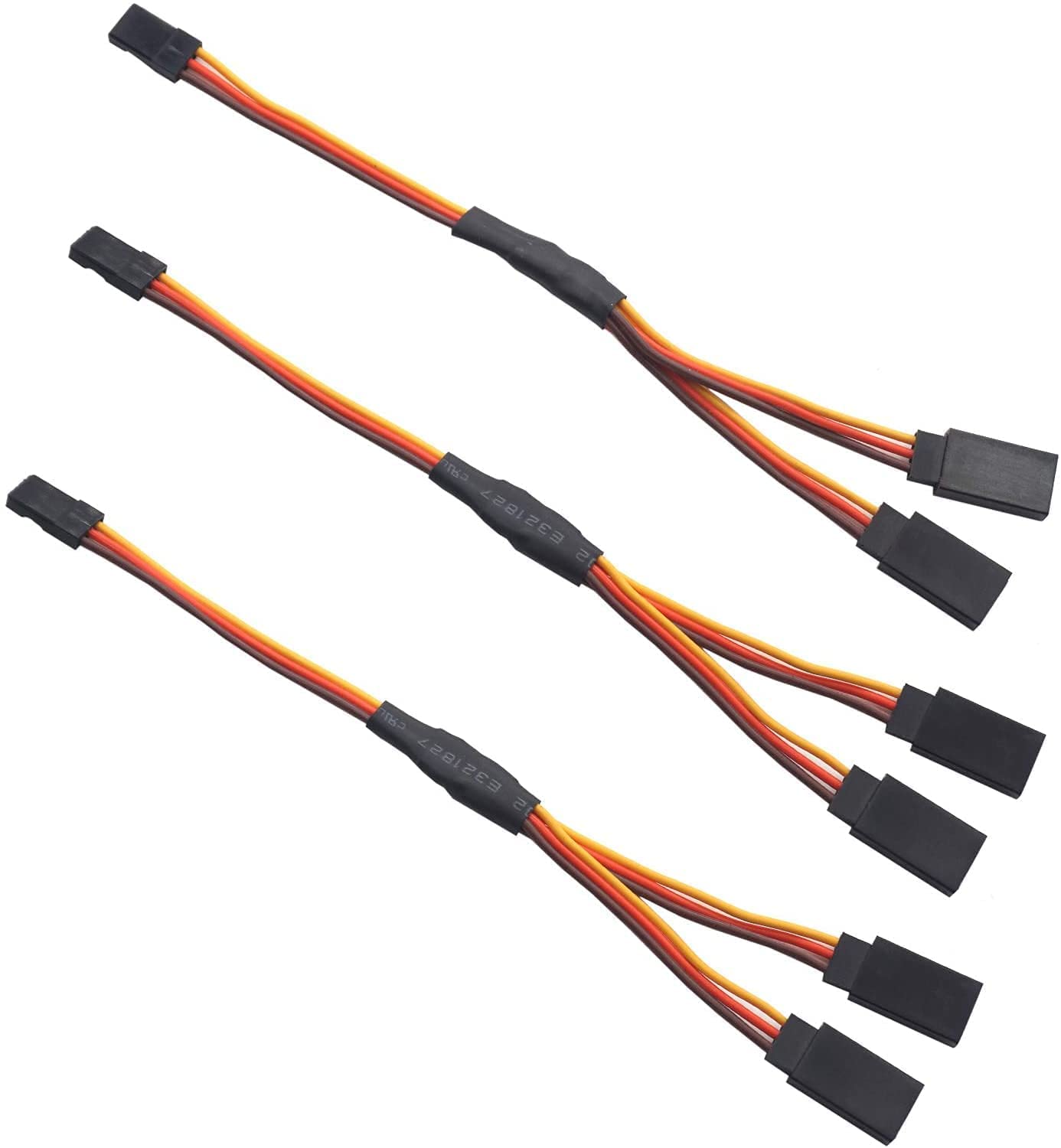 YUNIQUE GREEN-CLEAN-POWER - Set of 10 Servo Extension Cables 1 to 2 Y | 300mm, 3 Pin JR Male and Futaba Female | Compatible with RC Drones, Helicopters, Cars | Servo Extender
