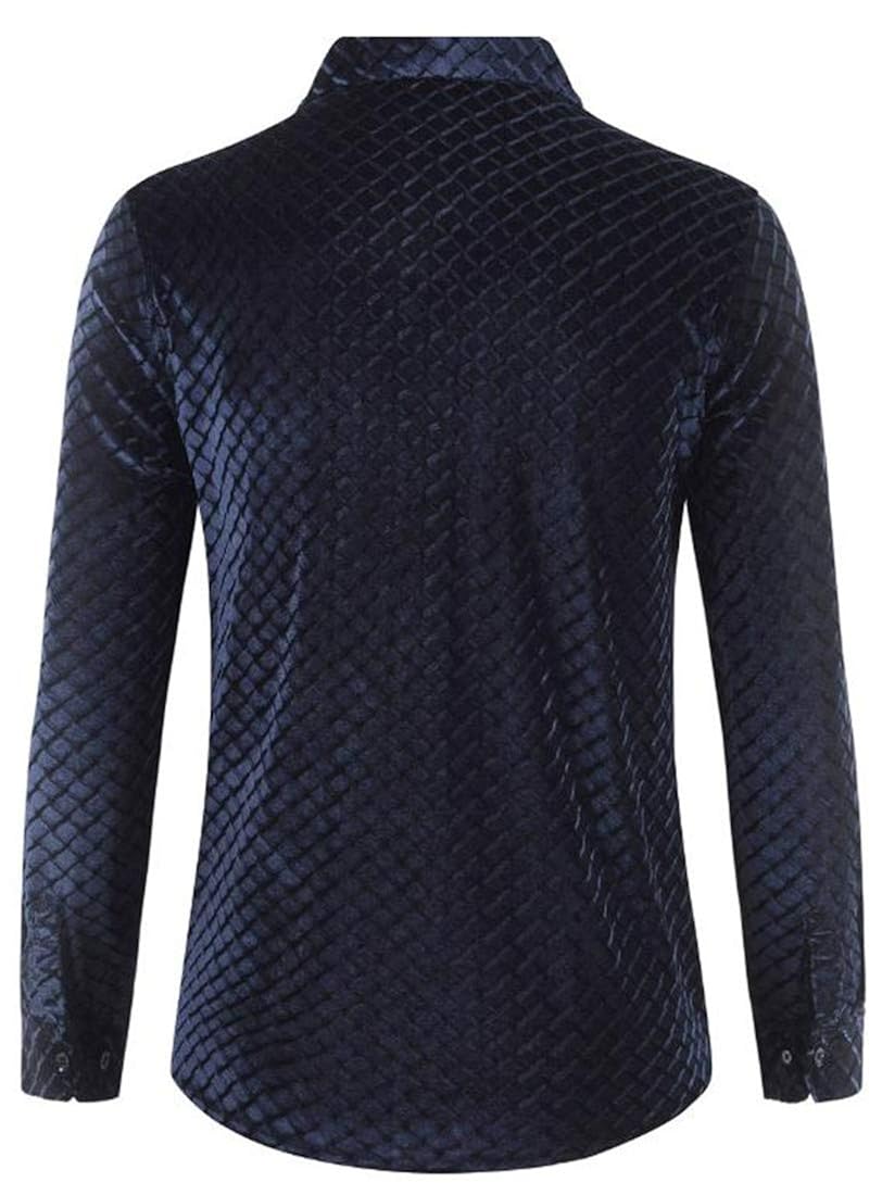 Lutratocro Mens Velour Casual Classic Fit Button Down Long Sleeve