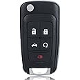 Montgopest Car Key Fob Keyless Entry Remote Compatible with Chevy Cruze/Camaro/Impala/Equinox/GMC Terrain/Lacrosse 2010 2011 2012 2013 2014 2015 2016 2017 Key Replacement for OHT01060512 (5 Buttons)