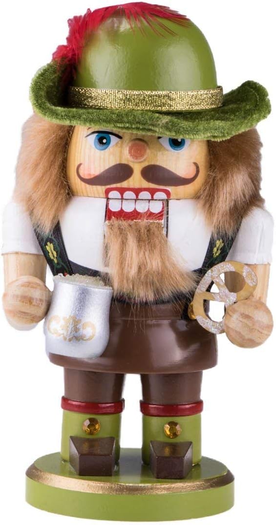 Nutcrackers - Clever Creations German 7 Inch Chubby Wooden Nutcracker, Festive Christmas Décor for Shelves and Tables