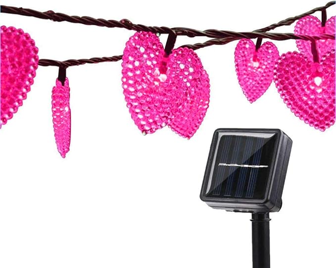 WONFAST Solar Heart String Lights, Waterproof 20ft 30 LED