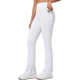 Willit Women's Fleece Lined Pants Thermal Leggings Winter Bootcut Yoga Pants Zipper Pockets Flare High Waist Water Resistant