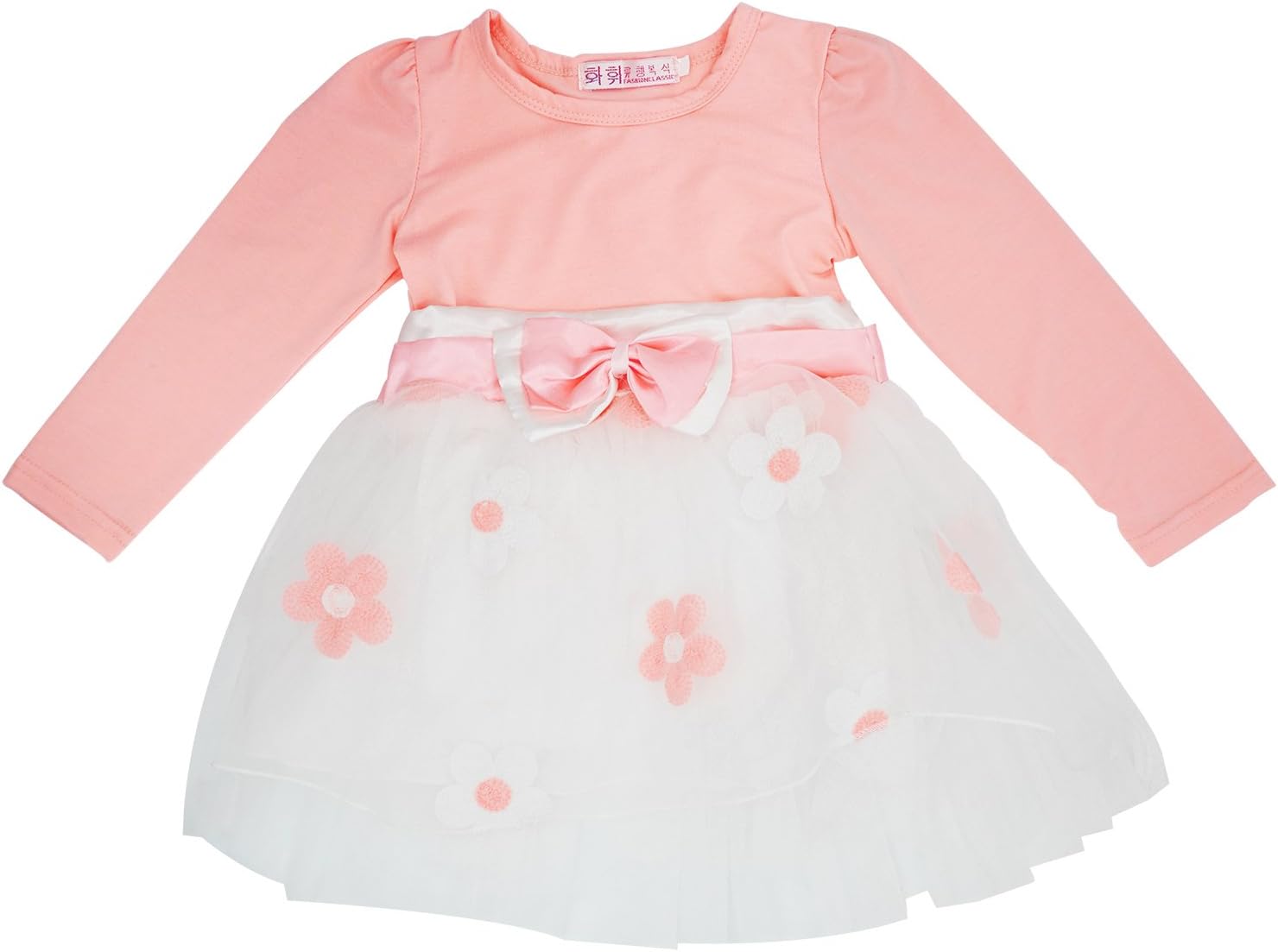 Little Girl's Lace Flower Princess Winter Dresses with Waistband