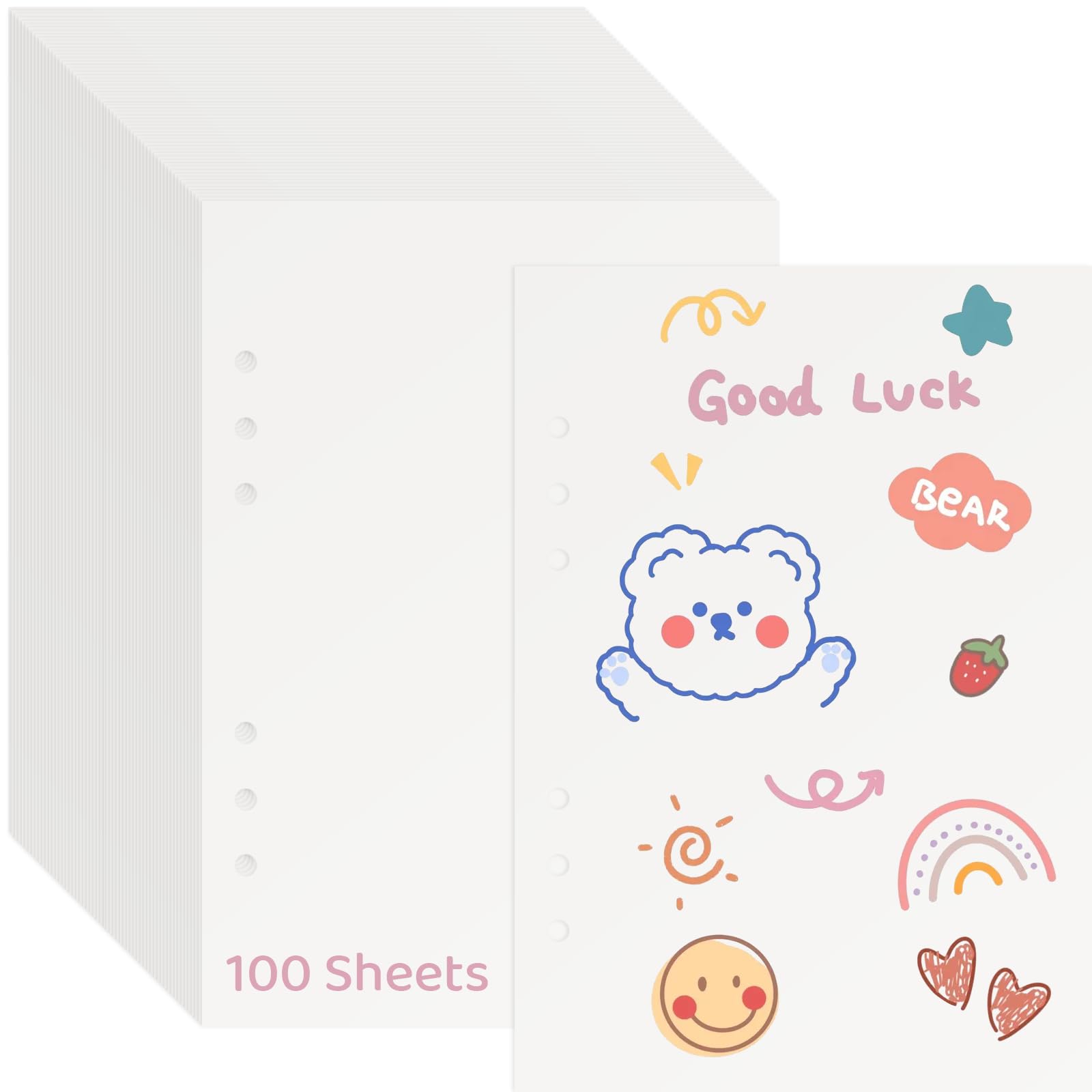Photo 1 of 100 Sheets Blank Release Paper Binder Refills for Sticker Book Collecting Album,Double-Sided Reusable Sticker Paper Binder Insert Sheet for A5 6-Ring Organizers