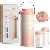 LUCKBEE 24H Portable Breast Milk Cooler with LCD Display – Insulated Milk Storage Bottle, Holds 2 Bottles 16oz, Compact Breast Pump Bag Accessory, Breastfeeding Essentials for Travel and Work