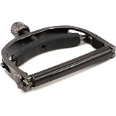 Paige 6-String Acoustic Guitar Capo, Smokey Black Finish | Handmade in the USA, Adjustable Screw and Direct Center Tension Saddle, Radiused Bar, Secure Latch, Felt-Lined Protection
